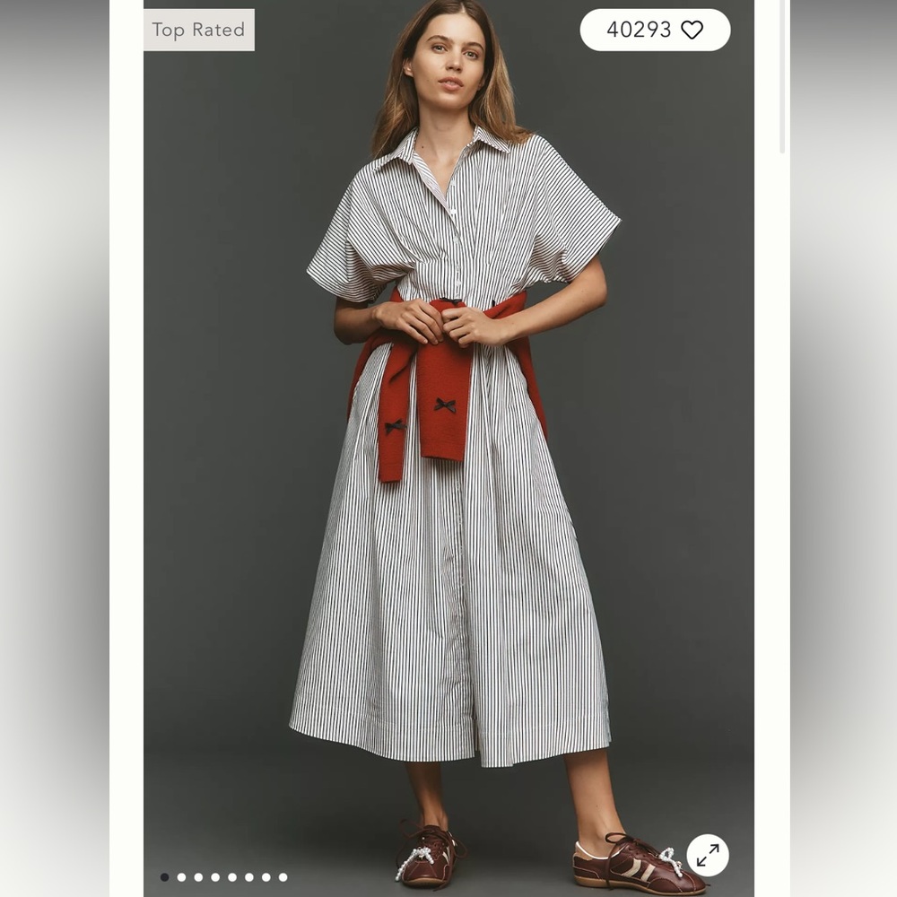 NWOT Anthropologie The Tobie Shirt Dress by Exquise - Size S